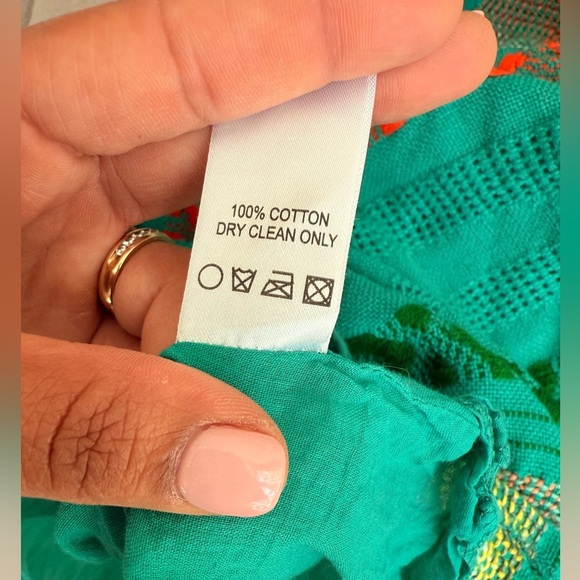 Judith March Women Size Small Blue Serape Boho Tassel Off The Shoulder blouse - Picture 5 of 5